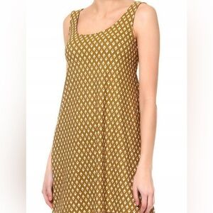 Mango Basics Mustard Printed Sleeveless Dress